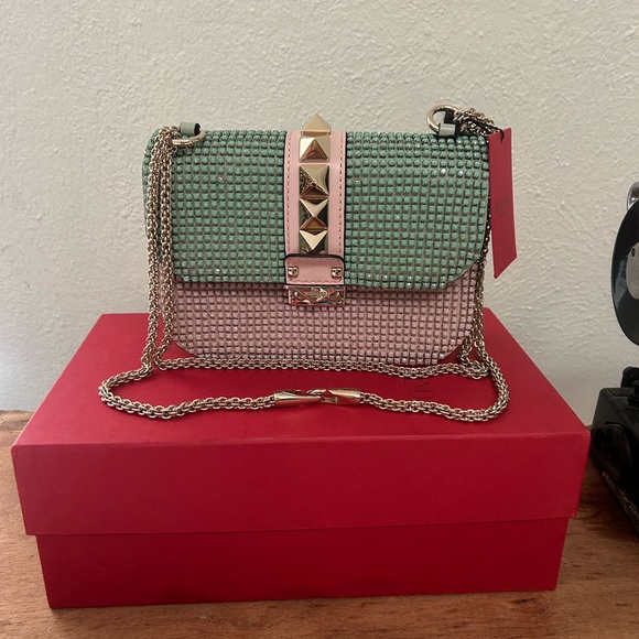 Valentino Crystal Glan Lock Flap crossbody bag - Picture 3 of 16